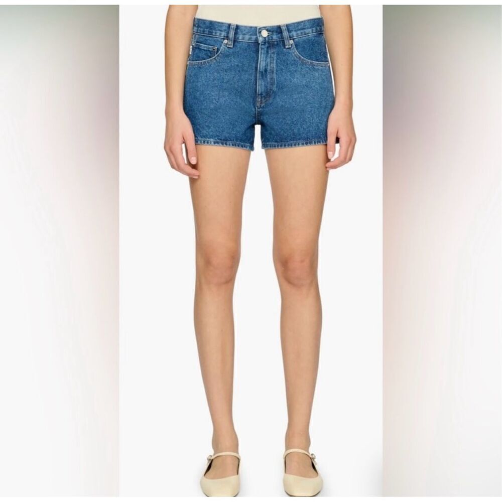 DL1961 Women’s 30 Zoie Mid Rise Relaxed Denim Shorts Faux Water Droplets NEW